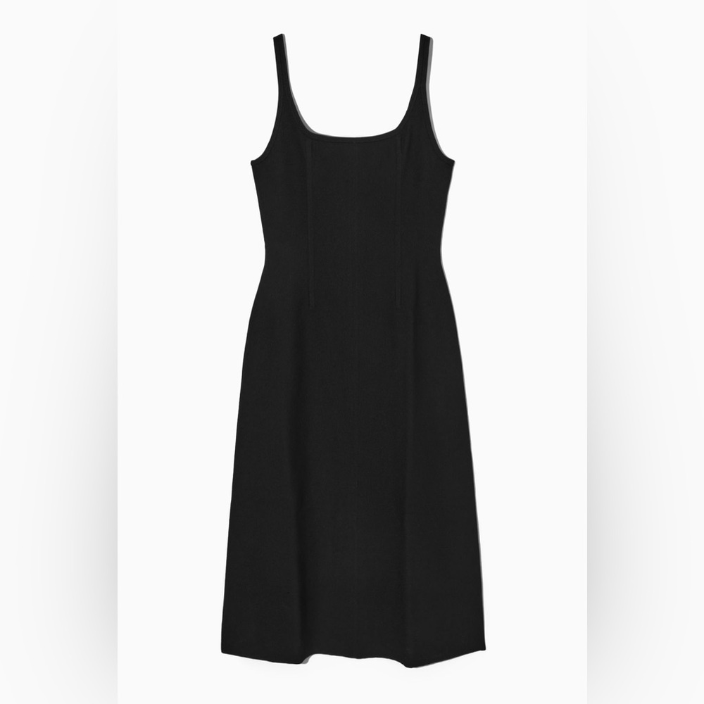 COS slim-fit corset-style a-line square-neck dress